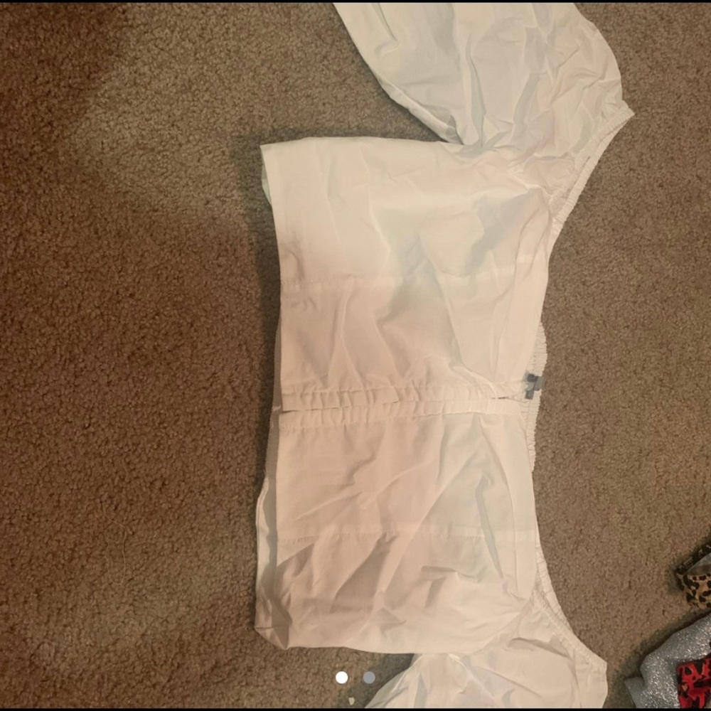 super cute white off the shoulder top !